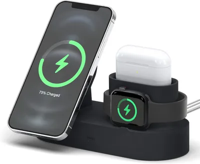 Image de Elago Station de charge MagSafe Trio 2 pour appareils Apple, noire