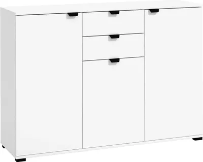 Immagine prodotto di Milani Home - credenza moderna con 3 ante e 2 cassetti di design moderno industrial cm 135 x 40 x 95 h