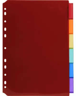Image de Exacompta 10x Intercalaires PP transparent couleurs A4 6 pos assort 3906E