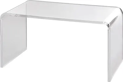 Immagine prodotto di Tavolino in acrilico, tavolino in acrilico trasparente a forma di C, tavolino in acrilico trasparente alto 41 cm, per caffè, bevande, cibo, snack, da utilizzare in soggiorno, cortile, terrazza.