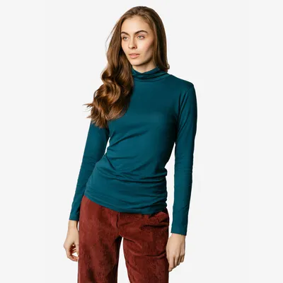 Produktbild von Damen-Rollkragen-Shirt „Nia“ in Storm Blue von Living Crafts