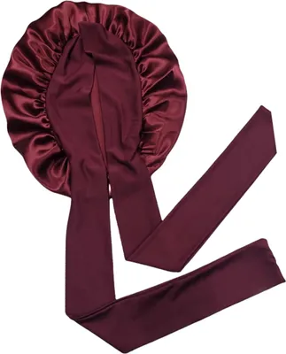 Productafbeelding van INF 100% wollen slaapmuts voor dames. Donkerrood