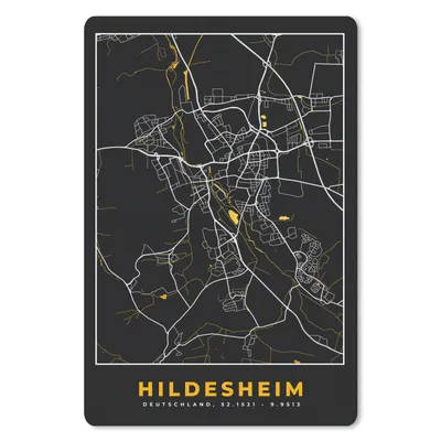 Produktbild von MuchoWow® Mauspad Mousepad Hildesheim - Gold - Stadtplan - Karte - Deutschland 18x27 cm - Mousepads - Maus Mat - Pad - Mausunterlage