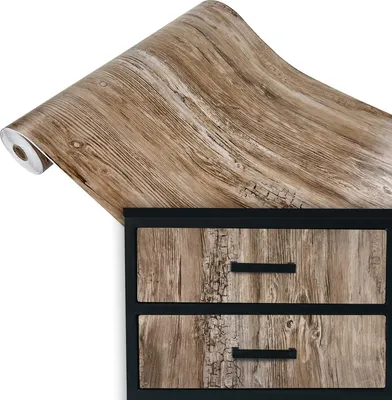 Produktbild von Klebefolie Möbel 45x100 cm - Rustikales Holz - Möbelfolie selbstklebend in Holzoptik - Folie für Möbel zur einfachen Renovierung von Türen, Tischen und Regalen - Klebefolie dekorativ und abwaschbar