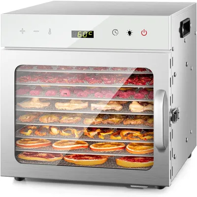 Productafbeelding van Voedseldroger Droogautomaat - Roestvrij staal - 8 etages - 30 tot 90 °C