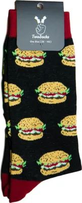 Produktbild von TwoSocks lustige Socken - Burger Socken, Motivsocken für Damen & Herren  Baumwolle Einheitsgröße
