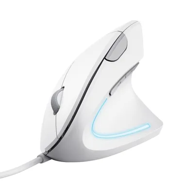 Produktbild von Trust Verto, rechts, Vertikale Ausführung, Optisch, USB Typ-A, 1600 DPI, Weiß