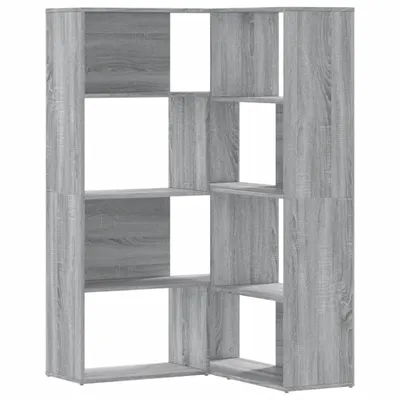 Obrázok produktu pre vidaXL Rohová knižnica 4 police Grey Sonoma 85x85x140 cm Materiál na báze dreva