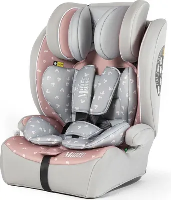 Produktbild von Tataway Sitzerhöhung Minnie Mouse I-SIZE R129. Kindersitzerhöhung für Kinder von 76 bis 150 cm Größe. Verstellbare Kopfstütze und extra Polsterung.