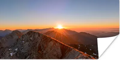 Produktbild von MuchoWow® Poster Berg - Landschaft - Sonne 160x80 cm - Foto Poster