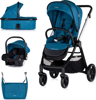 Produktbild von Chipolino Kombikinderwagen 3 in1 Marbella Fußabdeckung Einlage i-Size Babyschale blau