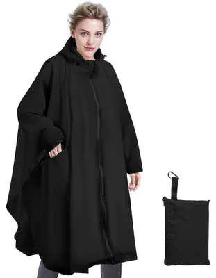 Immagine prodotto di Omgoods - Poncho impermeabile unisex con cappuccio, riutilizzabile, ideale per escursioni e ciclismo