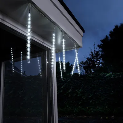 Produktbild von Eiszapfenlichter - 2 Meter - 6 Eiszapfen - kaltweiß - mit Tröpfcheneffekt
