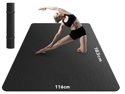 Image de Omgoods - Tapis de yoga antidérapant, grande taille, durable, idéal pour l'entraînement à domicile