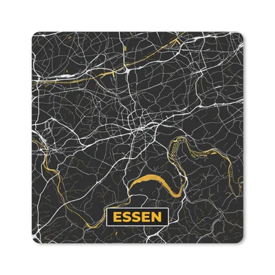 Produktbild von MuchoWow® Mauspad Mousepad Essen - Gold - Stadtplan - Karte - Deutschland 20x20 cm - Mousepads - Maus Mat - Pad - Mausunterlage - Desk Mat - Bureauartikeln