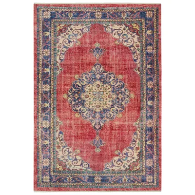Zdjęcie produktu dla Dywan orientalny do salonu 200x290cm, czerwono niebieski płaskotkany