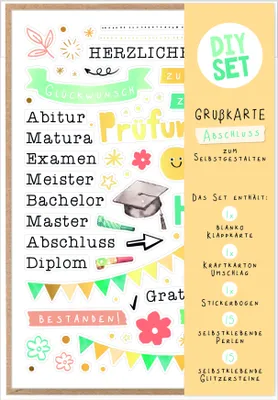 Produktbild von Prüfung DIY Set individuell gestaltbar Bastelkarte mit Umschlag zu Selbergestalten
