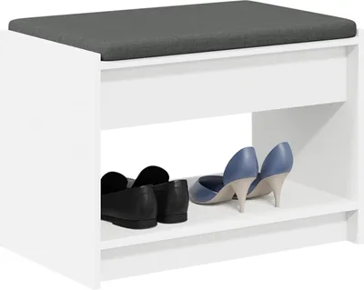 Produktbild von "Sonderangebot" Flurbank(1 pcs）CLORIS - Bettbank - Sitzbank - mit Kissen mit Regal mit Speicher Weiß 63x38x45cm - Sitzbänke DEMöbel6259201