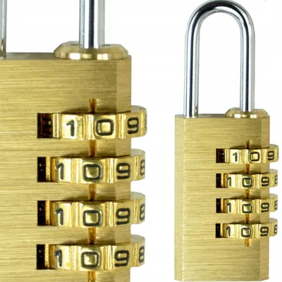 Produktbild von Handmet Messing Zahlenschloss mit verstellbarem 4-Ziffern-Code