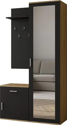 Produktbild von Masseno Garderobe-Set VENTO 100/180,5/35 cm Modern Garderobenschrank Eiche Artisan