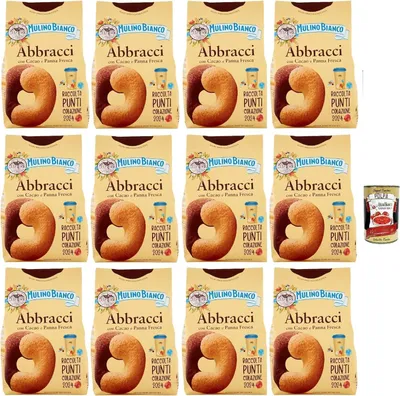 Produktbild von Italian Gourmet - Kekse Abbracci 12×350 g | Mix aus Kakaoteig & Sahneteig | Ideal zum Frühstück & Kaffee | Ohne Palmöl | Familienvorrat + Italian Gourmet Polpa