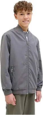 Image de Jack & Jones 12182385_176_152, Veste bomber, Unie, Adulte, Fermeture éclair, Polyester, Gris