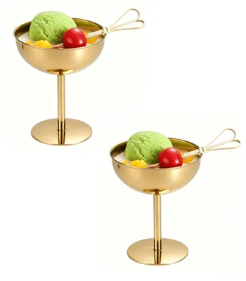 Produktbild von Solidchoice – Set aus 2 eleganten Eisschalen aus Edelstahl für Desserts