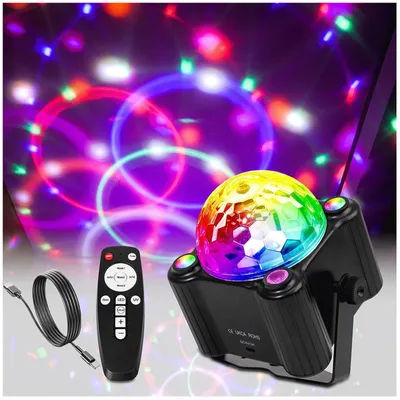 Produktbild von Discokugel-Partylichter USB-betriebene，DJ-Bühnenbeleuchtung，Magic Kugel mit Fernbedienung，Soundaktivierte Partylichter für Partys,Bars,Weihnachten
