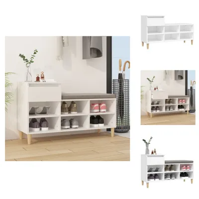 Immagine prodotto di vidaXL Scarpiera bianca 102x36x60 cm in legno - Portascarpe e armadietti