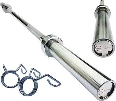 Produktbild von Olympiastange 152 cm für 2”-Scheiben. Drehhülsen & Federclips. Ideal für Bankdrücken, Kniebeugen, Curls und Heimtraining.