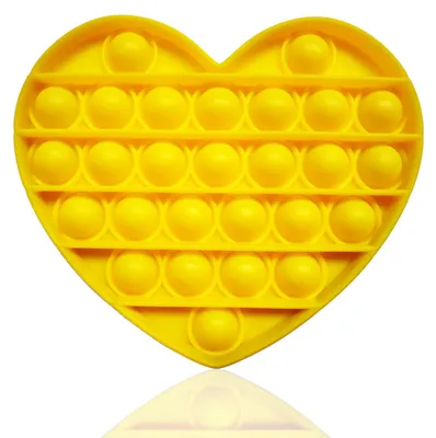 Produktbild von Fidget Toy Push Pop Bubble - Anti Stress Spielzeug - Herz Gelb