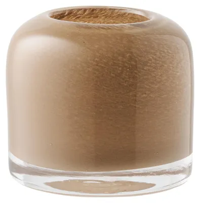 Produktbild von Kerzenhalter aus mundgeblasenem Glas, braun ø8x7,5 cm — House Nordic