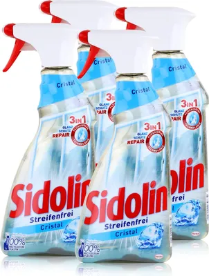 Produktbild von Sidolin Streifenfrei Cristal 500ml - Glasreiniger, Fensterreiniger (4er Pack)