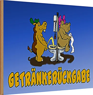Produktbild von Holzschild Spruch 30x20cm Getränkerückgabe