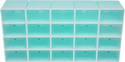 Produktbild von Schuhboxen 20er Set Schuhaufbewahrungsbox Schuhorganizer Stapelbar Schuhaufbewahrung Transparent Schuhkarton(Grün)