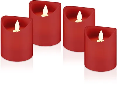 Produktbild von 4 goobay LED-Kerzen rot