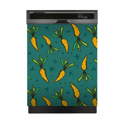 Produktbild von Magnete Dekorative 60x70 cm Küche Magnetmatte Spülmaschine - Cartoon Karotten