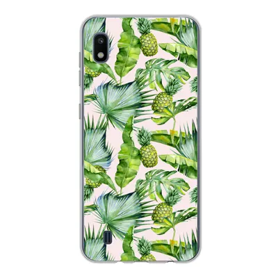 Produktbild von MuchoWow® Handyhülle Schutzhülle Hülle für Samsung Galaxy A10 Blätter - Ananas - Muster Silikon Softcase Handy Hülle - Schutzhülle