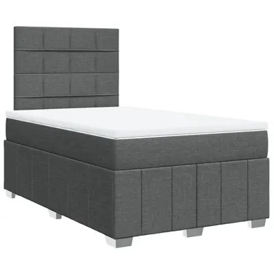 Obrázek produktu pro vidaXL Skříňová postel s matrací tmavě šedá 120x190 cm látka