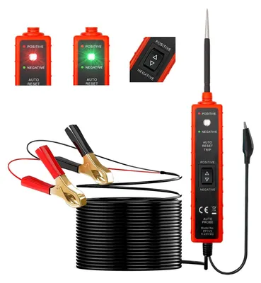 Imagen del producto de Lámpara de prueba para automóviles, probador de circuitos eléctricos de 6-24V, con luz LED y detección de cortocircuitos