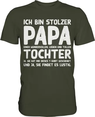 Produktbild von Stolzer Papa einer Tochter Vater Herren Premium Shirt – Urban Khaki / S