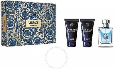 Produktbild von Versace pour Homme Geschenkset - 50 ml Eau de Toilette Spray + 50 ml Duschgel + 50 ml Aftershave Balsam - Geschenkset für Männer