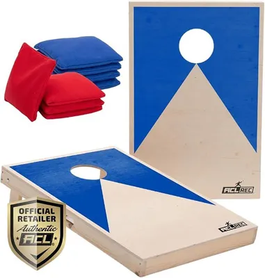 Imagen del producto de Silecomplaza Juego de lanzamiento de sacos "Wicked Wood" – 90 x 60 cm – Diseño de colores – Madera maciza – Licencia ACL REC – Incluye 2 sets de 4 sacos oficiales (rojos/azules)