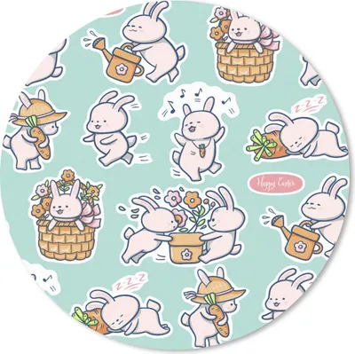 Produktbild von MuchoWow® Mauspad Mousepad Kaninchen - Garten - Muster 20x20 cm - Mousepads - Maus Mat - Pad - Mausunterlage - Schreibtischmatte