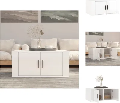 Zdjęcie produktu dla vidaXL Stolik kawowy biały wysoki połysk 80x50x36 cm materiał drewnopochodny - Stoliki kawowe