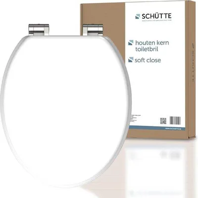 Produktbild von Famanu WC-Brille mit Softclose - Holz-Toiletbrille - Weiß