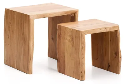 Produktbild von 2er-Set Beistelltische Lomiri 40 x 50 x 50 cm Akazienholz Natur
