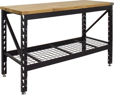 Produktbild von Werkbank höhenverstellbar 500 Kg 153x62x99 cm Hartholzplatte Werktisch Arbeitstisch Werkstatttisch