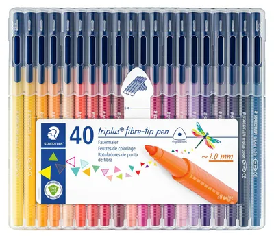 Produktbild von Staedtler Triplus Color 323, Fein, 40 Farben, Mehrfarbig, Rundspitze, Kunststoff, 1 mm