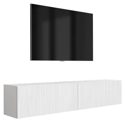 Produktbild von TV-Schrank mit geriffelte Fronten, Mattweiß, 170 × 32 × 33,6 cm